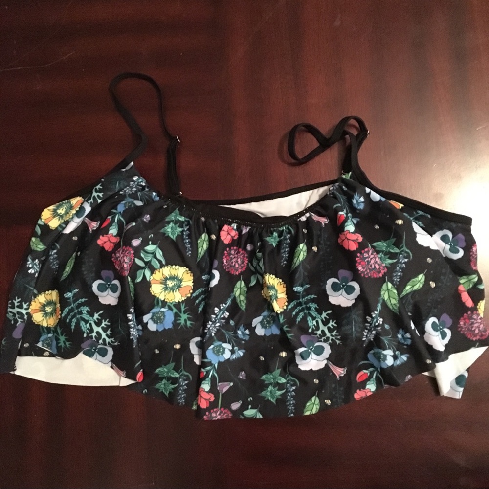 Floral Bikini Top with Padded Cups